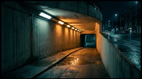 The concrete underpass
