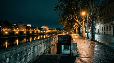 The Tiber embankment wall