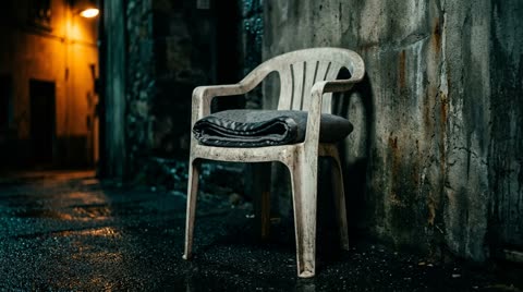 The white plastic chair