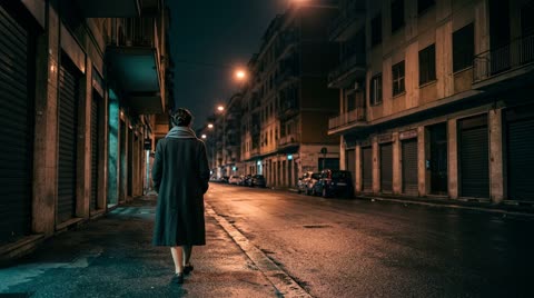 The woman in the coat