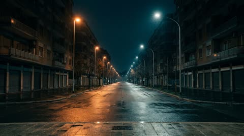 Marconi avenue, Rome — night