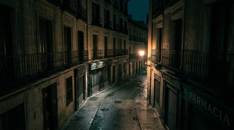 Calle Montera, Madrid — night