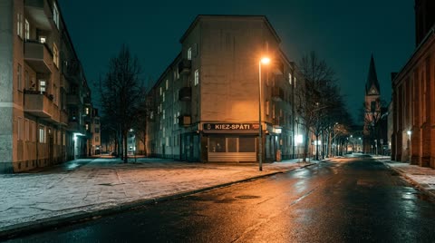 Kurfürstenstraße, Berlin — freezing night