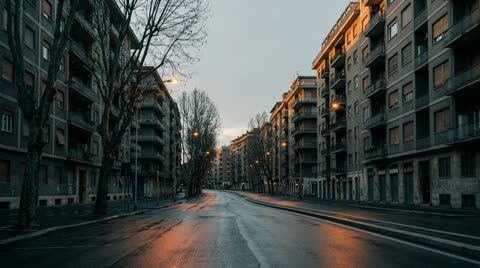 Marconi avenue, Rome — pale dawn