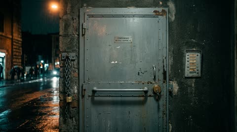 The steel door
