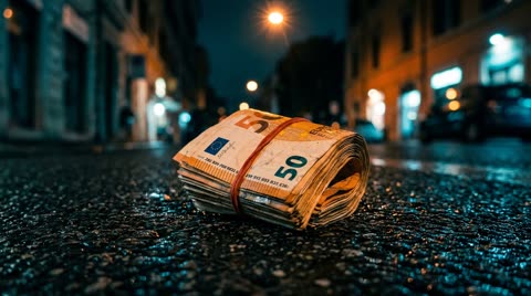 Wad of fifty-euro notes