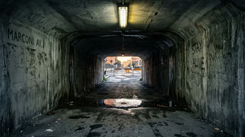 The concrete underpass