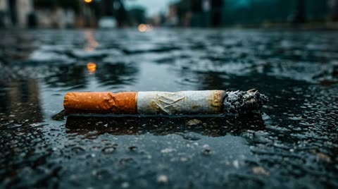 The half-smoked cigarette