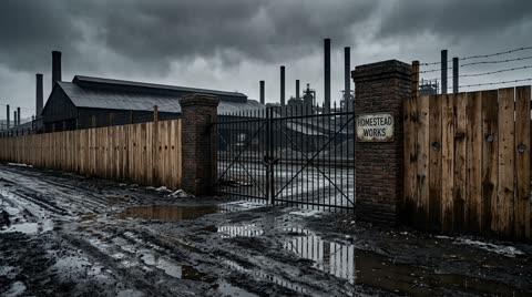 Homestead Works main gate and Fort Frick fence