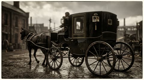 Black brougham carriage