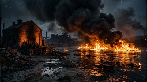 The Burning River, Homestead Shore at Night