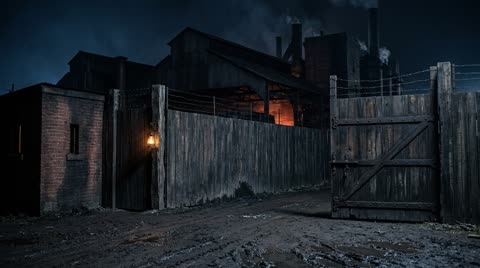 The mill gate and plank fence
