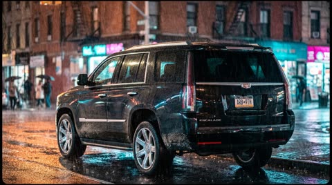 The black Cadillac
