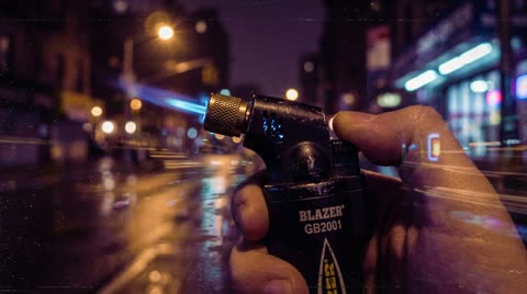 Blue torch lighter