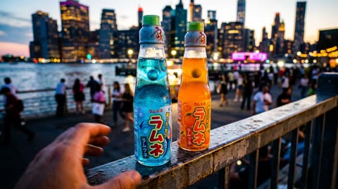 Ramune soda bottles