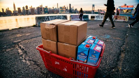 Cargo boxes and almond milk