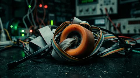 Cable tangle and skateboard wheel