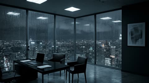 Sufiyan's glass advisory office, night