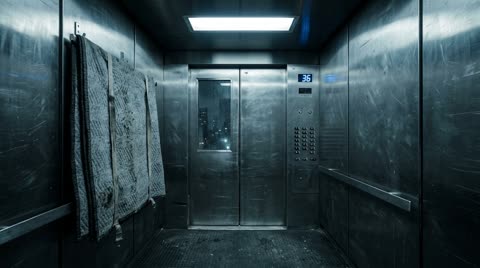 The Maybury service elevator car