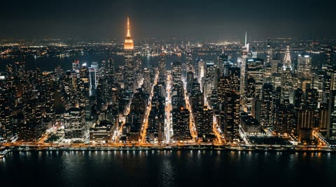 Manhattan Night Aerial