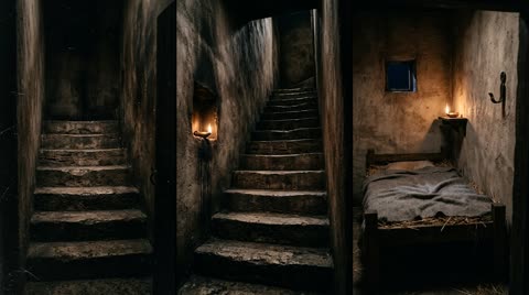 Tavern stairs and upper cell
