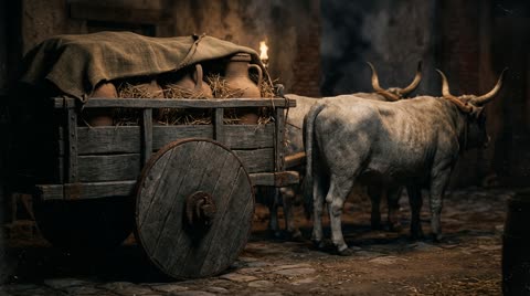 The ox cart (plaustrum)