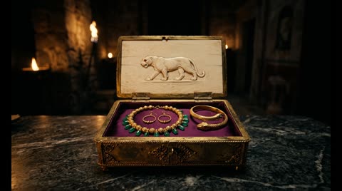 Gilt jewel casket