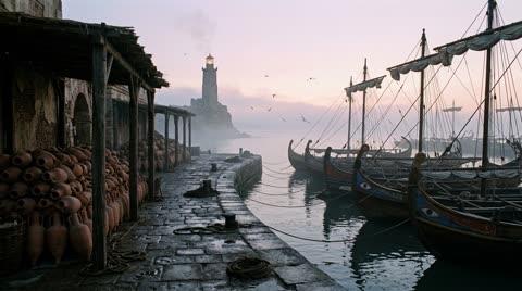 Port of Ostia at dawn