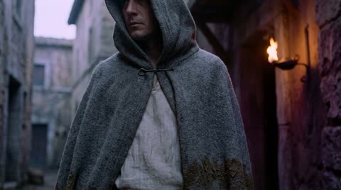 Grey wool cloak