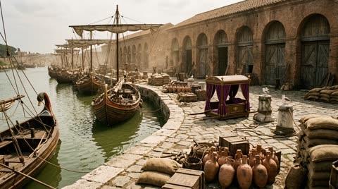 Port of Ostia, the grain quay