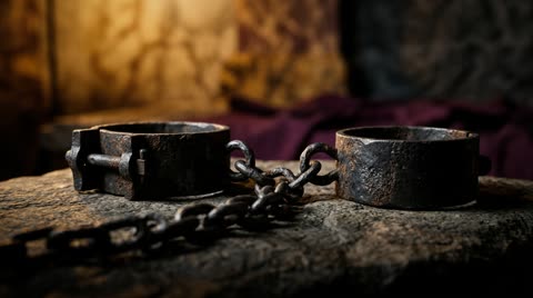 The iron chain and shackles