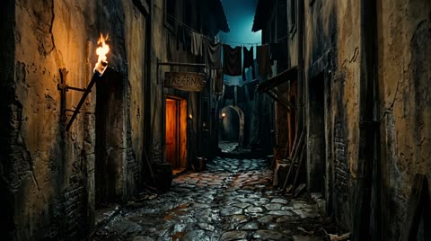 Suburra alley, night