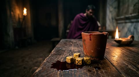 Dice cup and bone dice