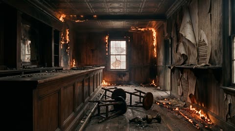 inside the burning inn