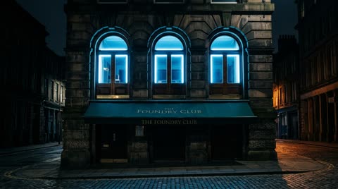 The club facade windows