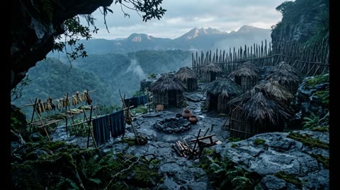 The palenque camp on the rock